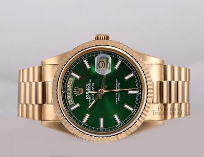 Rolex Day-Date 18038 Presidential 18k Gold 36mm Watch-Green Stick Rolex Day-Date 18038 Presidential 18k Gold 36mm Watch-Green Stick