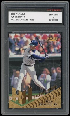 ken griffey jr graded cards Ken Griffey Jr 1996 Pinnacle Hardball Heroes 1st Graded 10 MLB Card 255  Mariners