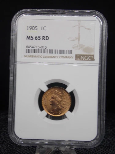 UNITED STATES 1905 INDIAN HEAD SMALL CENT SLABBED NGC MS 65 RD