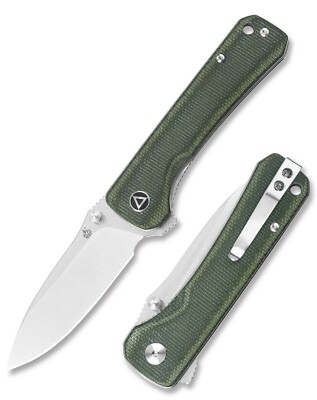 QSP Knife Hawk Linerlock Folding Knife 3.25'' 14C28N Steel Blade Micarta Handle