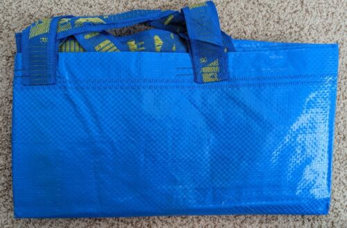 IKEA Blue LARGE BAG 19 Gallon Size Shopping Laundry Grocery Durable Carry FRAKTA