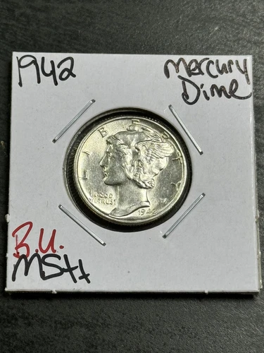 1942 P Mercury Dime Stunning BU Uncirculated MS++ Coin (Raw12592)