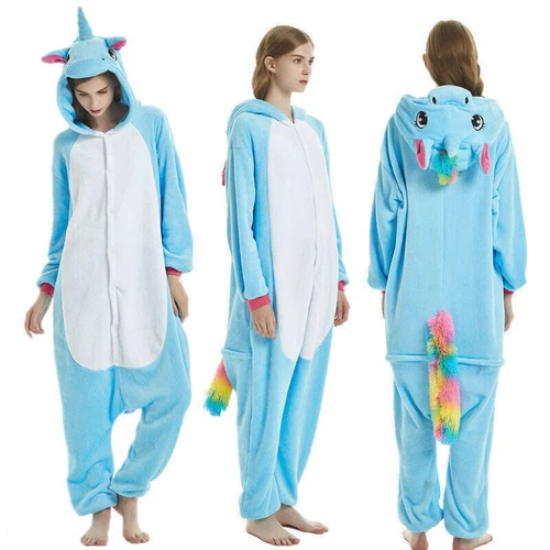 Unisex Pyjama Pajamas Kigurumi Onesie11 Adult Animal Xmas Cosplay Costume New - Picture 18 of 19
