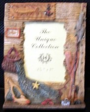 3.5"x5" photo FISHERMAN photo frame, with fishing items all over frame