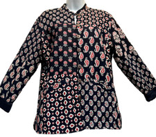 SACRED THREADS hippy boho patch pocket batik cotton JACKET COAT TOP XL Free ship
