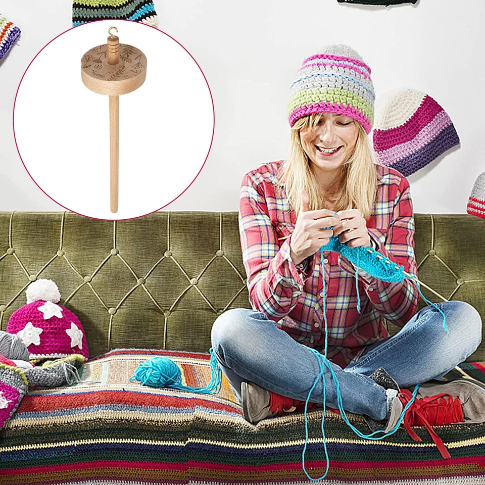 Heidifeathers® Drop Spindle - FSC Wooden Spindles, Top Whorl Hand Spinning Wool - Image 4 of 4