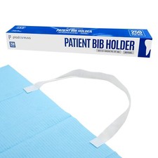 250 Disposable Dental Bib Holders Straps for Adults, Kids Self Adhesive Straps