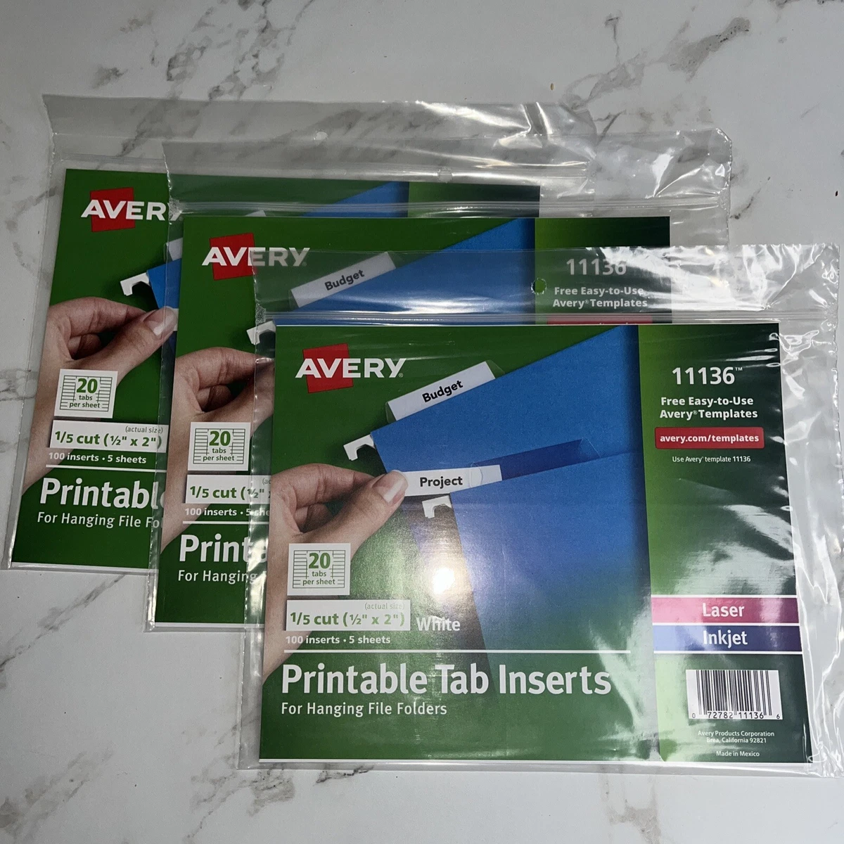 Avery Printable Tab Inserts For Hanging File Folders, 31/2, 59 OFF