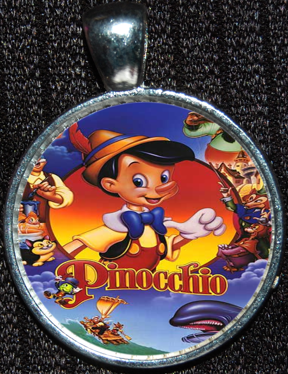 Pinocchio Figaro Gepetto Stromboli Movie Poster Disney Jewelry Pendant  Necklace