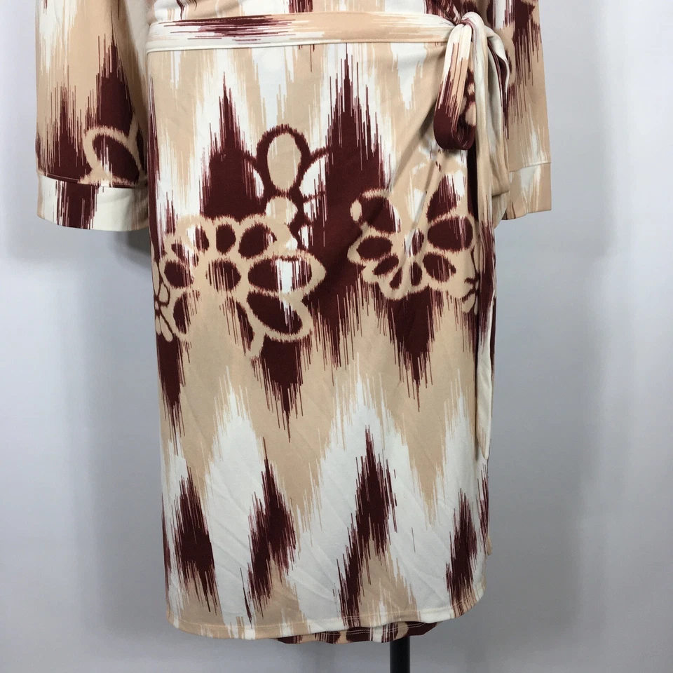 Vintage y2k Old Navy Midi Long Sleeve Wrap Dress Rust XXL DVF Style Foto 4 de 4