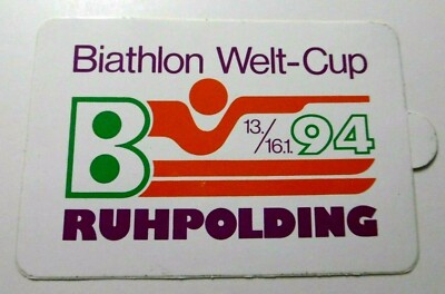 Werbe-Aufkleber Biathlon Weltcup Ruhpolding 1994 Chiemgau Bayern Germany