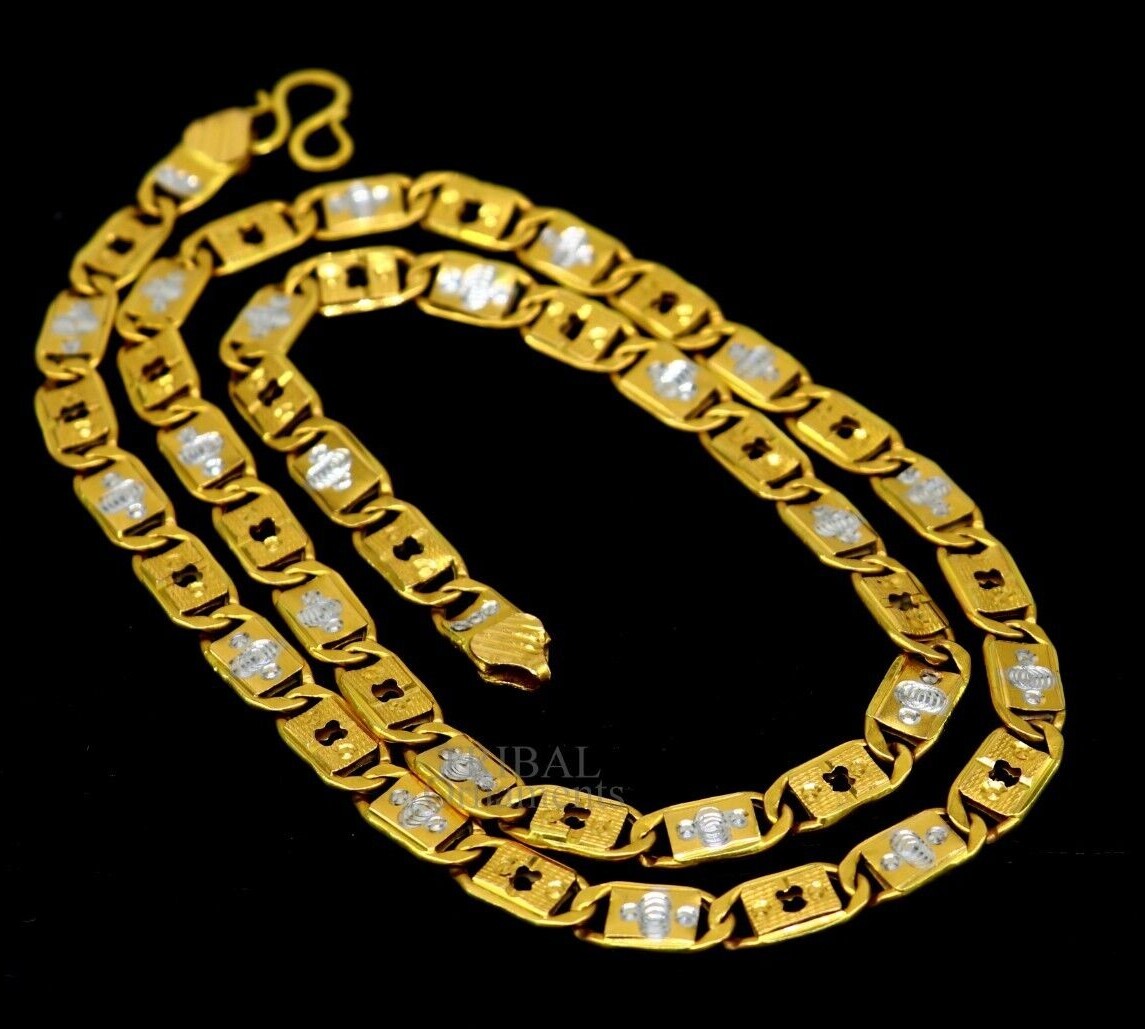 Certified 22karat hallmarked yellow gold Royal Nawabi chain men's necklace  ch540