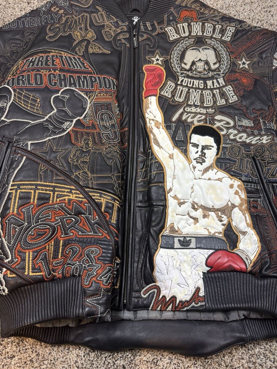 Adidas Al Wissam Muhammad Ali Leather Jacket The GOAT Black Adidas Al Wissam Muhammad Ali Leather Jacket The GOAT Black