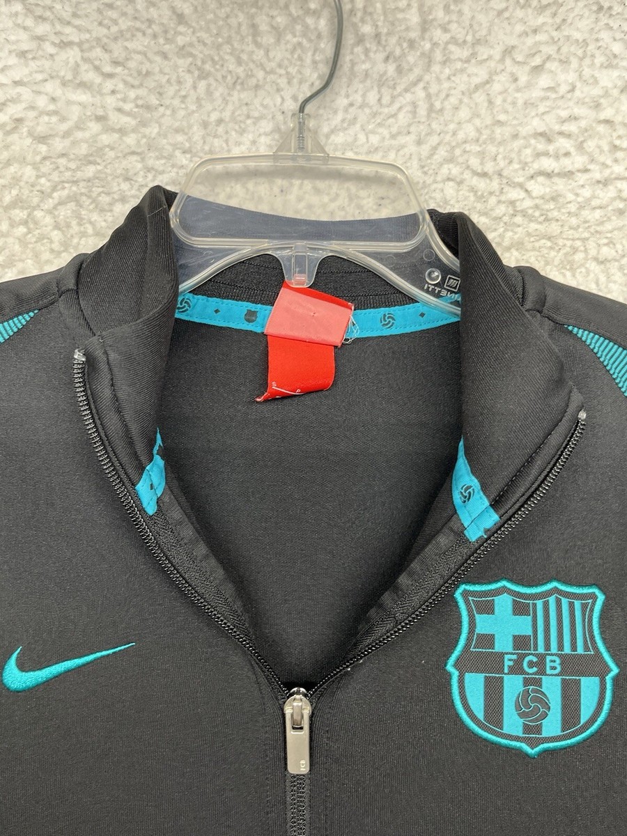 Nike FC Barcelona Track Jacket Mens Small Black Teal Full Nike FC Barcelona Track Jacket Mens Small Black Teal Full