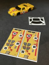 Decal kit for AFX GT40 HO slot car body Yellow With Red Stripes 19