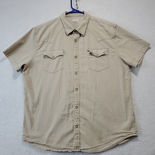 Mutual Weave Khaki Pearl-Snap Short Sleeve Men's Safari Pocket Shirt Size XXL - Picture 4 of 10