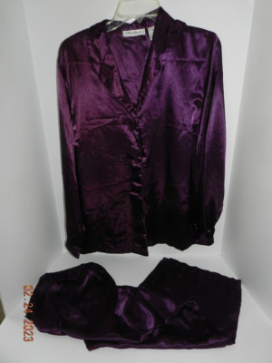 Chanteuse Purple second skin Sissy Satin Pajamas Set Lingerie size M