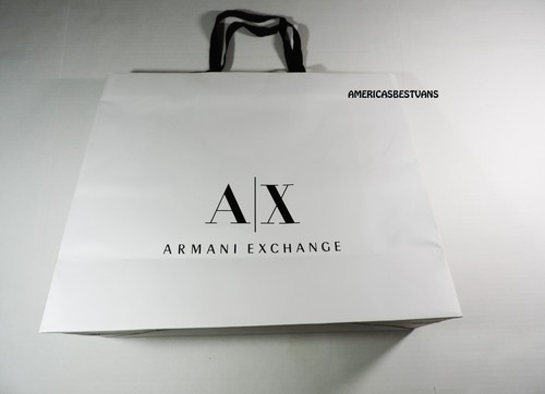 ARMANI EXCHANGE LOT OF 6 LARGE PAPER BAG,PRE-OWNER COLLECTORS BAGS WHITE/BLACK