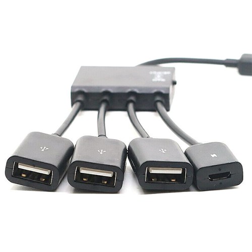 Micro USB HUB Adaptor with Power Powered Charging OTG Host Cable Cord
