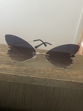 Fashion Butterfly Rimless Sunglasses for Women Metal Frame Eyewear UV Protection