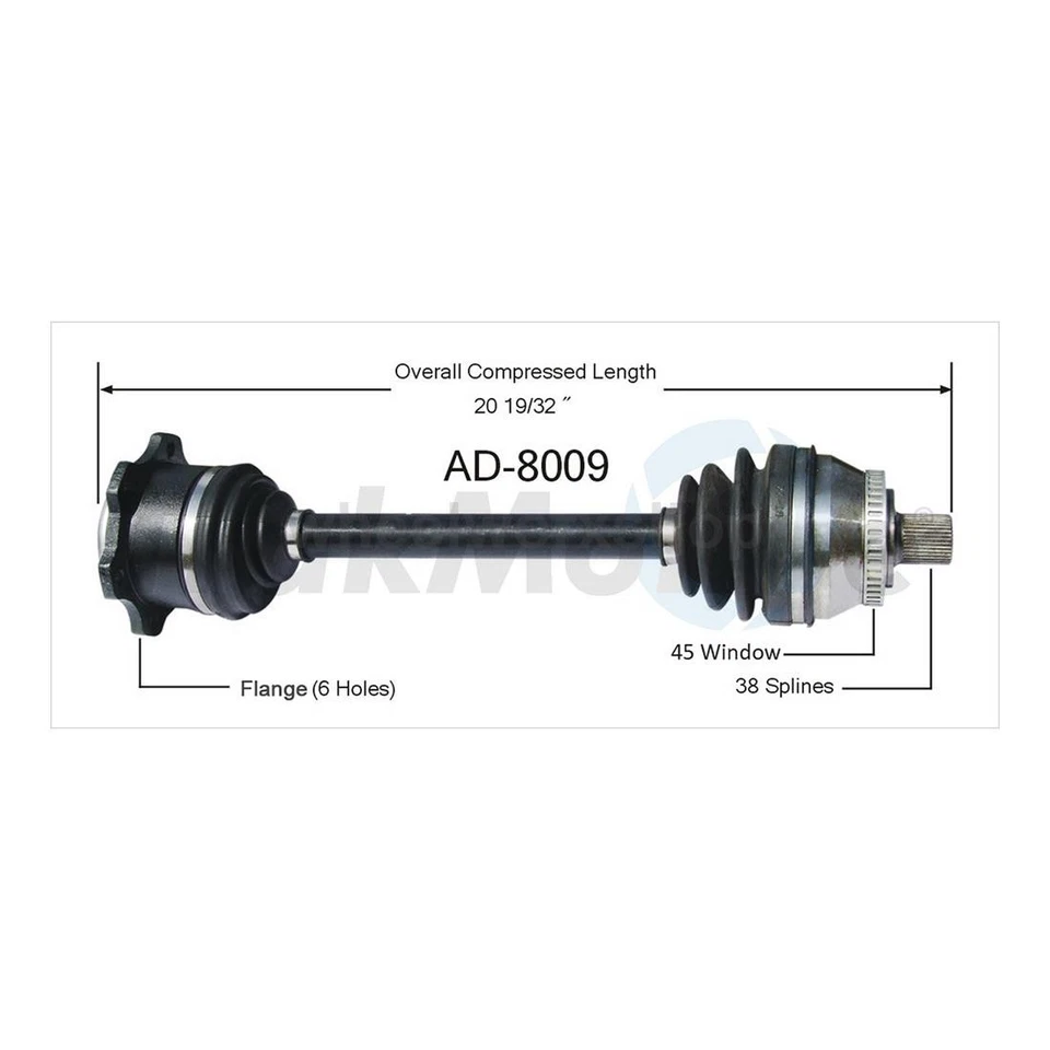 Front CV Axle Shaft for Audi A8 Quattro 4.2L 1997-1998 1999 2000 2001 2002 2003 - Image 2 of 3