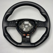 Flat Bottom Black Leather Sports Steering Wheel 05-10 Vw Jetta Golf Gli Gti Mk5