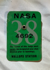 NASA Vintage Wallops Station Virginia Launch Area Badge – Range Safety Pass