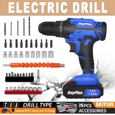 Cordless Drill/Driver Combo Kit with LED Light + Li-ion Batteries - Brand New