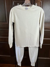 Vintage DuoFold Thermal Set Base Layer Womens M Wool Blend Pants Shirt Outdoor 1