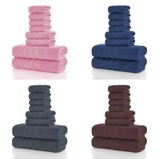 8PCS Cotton Blend Towel Set Bath Hand Washcloth Super Soft Absorbent Towels