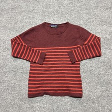 Patagonia Sweater Kids 12 Red Striped Knit Crewneck Pullover Long Sleeve