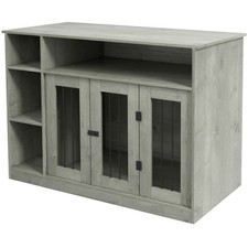47" Dog Crate Furniture with Storage, for Large Medium Dogs, Gray Refurbished