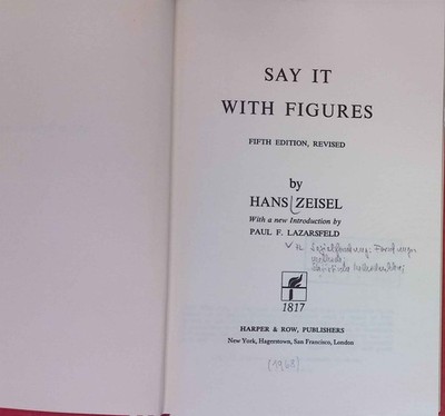 Say It With Figures. Zeisel, Hans: