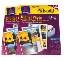 Lot 2-AVERY  Digital Glossy Photo Paper  Picture It Express Software Trial Pack