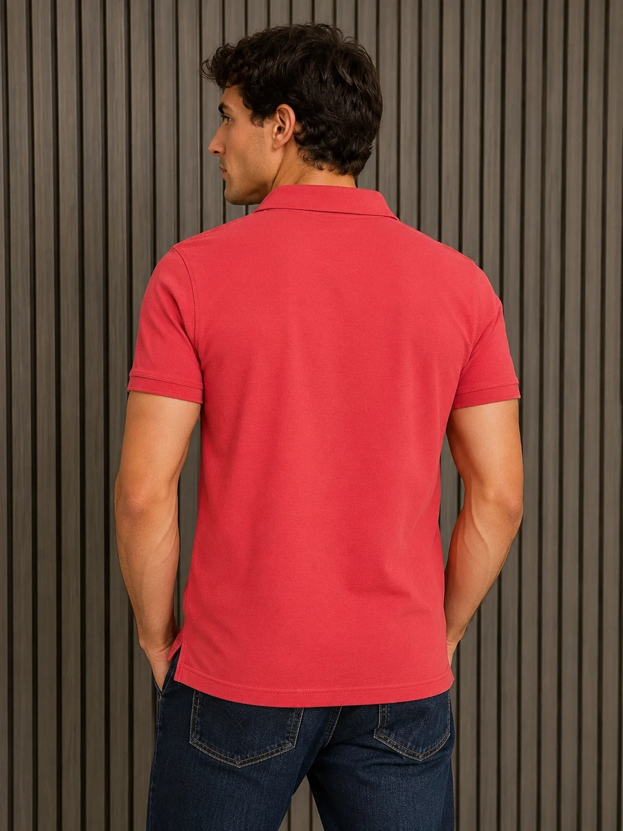 Favourites Mens Short Sleeve Polo Shirt size Medium Colour Red