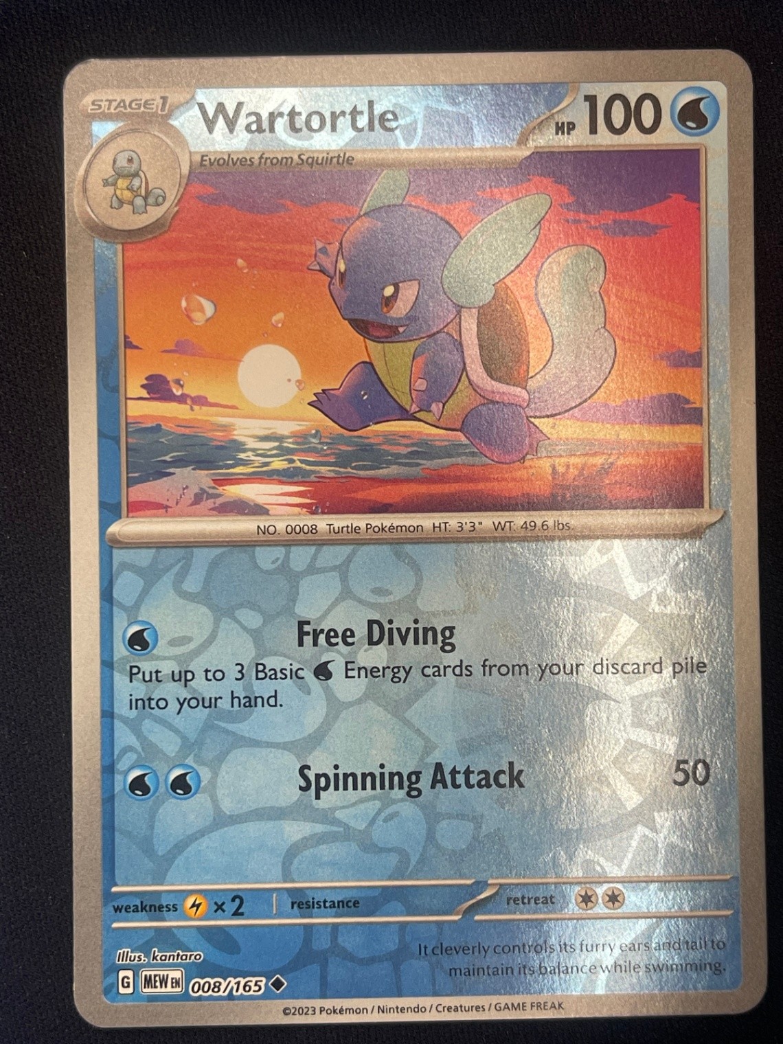 Pokemon Wartortle - Uncommon SV: Scarlet & Violet 151 008/165 NM
