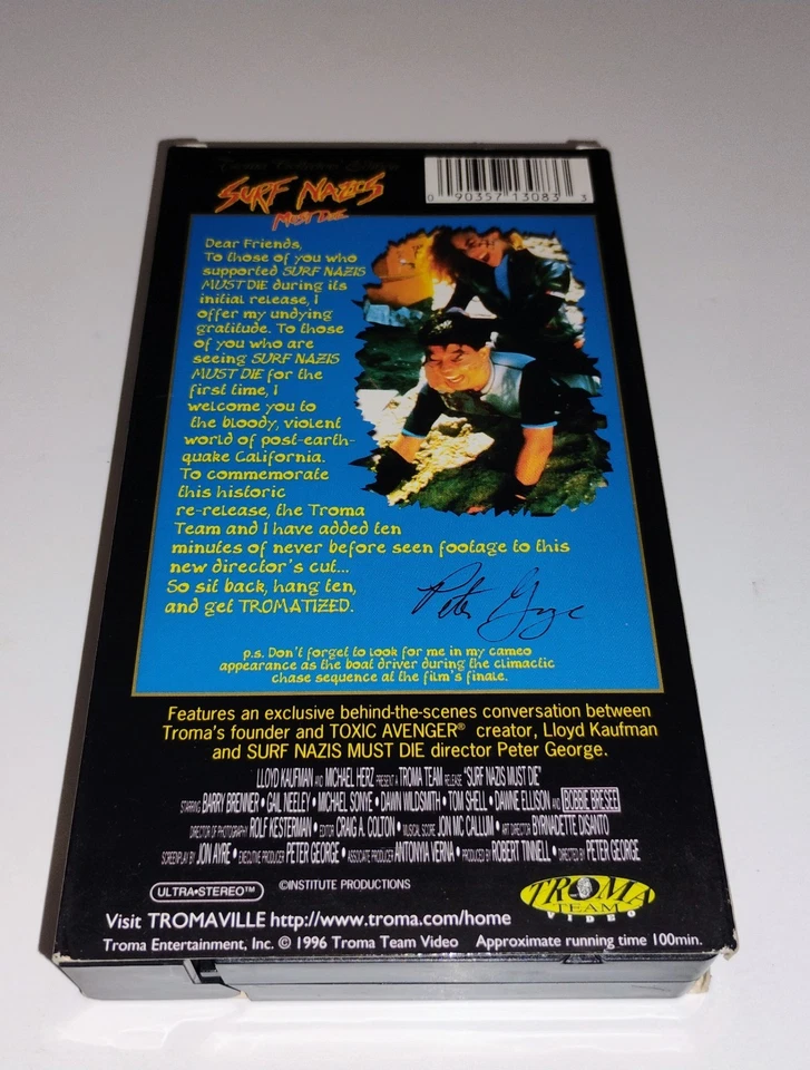 Surf Nazis Must Die The Director's Cut 1987 VHS Rare OOP Troma Cult Exploitation - Image 2 of 4