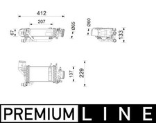 MAHLE CI 753 000P Ladeluftkühler LLK passend für MERCEDES-BENZ GLC (X253) Turbo
