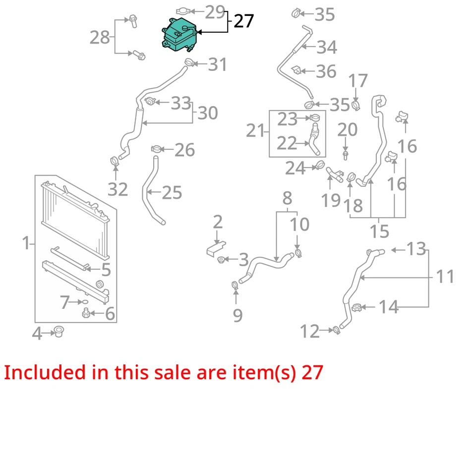 Coolant Reservoir Fits 07-15 MAZDA CX-9 4322002 Foto 2 de 3