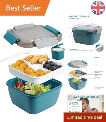 Leichte 52 Unzen Salatbox für unterwegs mit Dressingbehälter & Fach Tablett