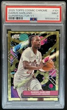 Marketplace image: 2025-26 Topps Cosmic Chrome Darius Garland SuperFractor #1/1 Cavaliers PSA 9