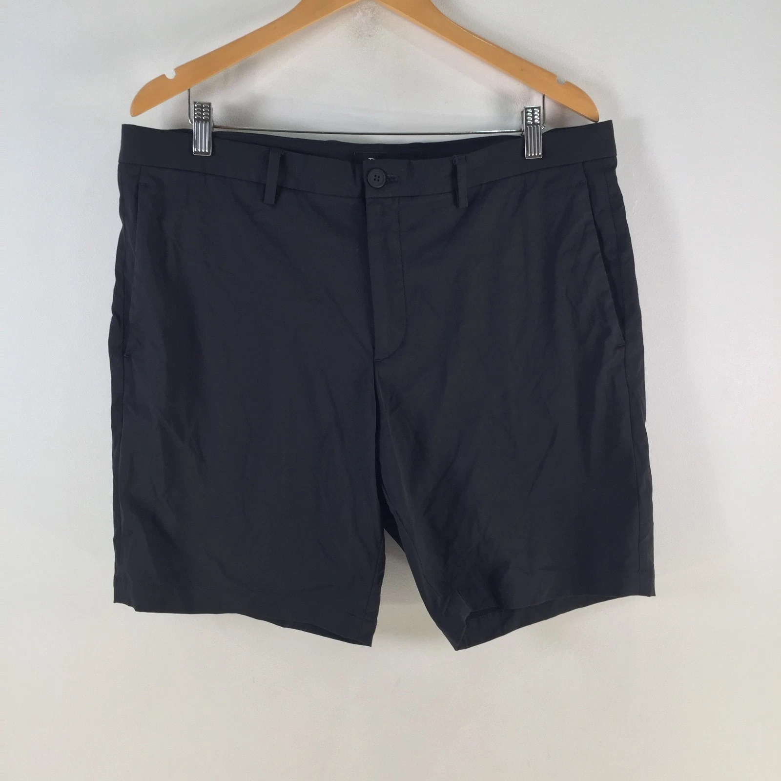 Theory mens chino shorts 36 black zip fly pockets 127341