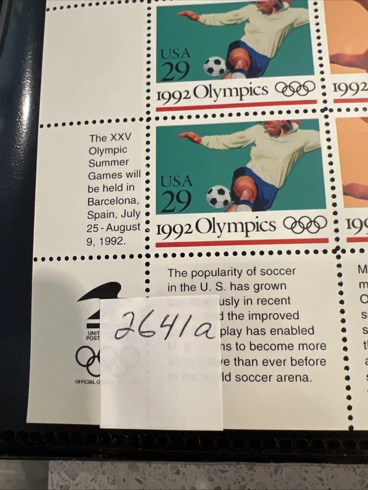 U.S. COMM SHEET OF 35 SCOTT#2641a 1992 29ct SUMMER OLYMPICS MNH P#S11111 - Image 3 of 4