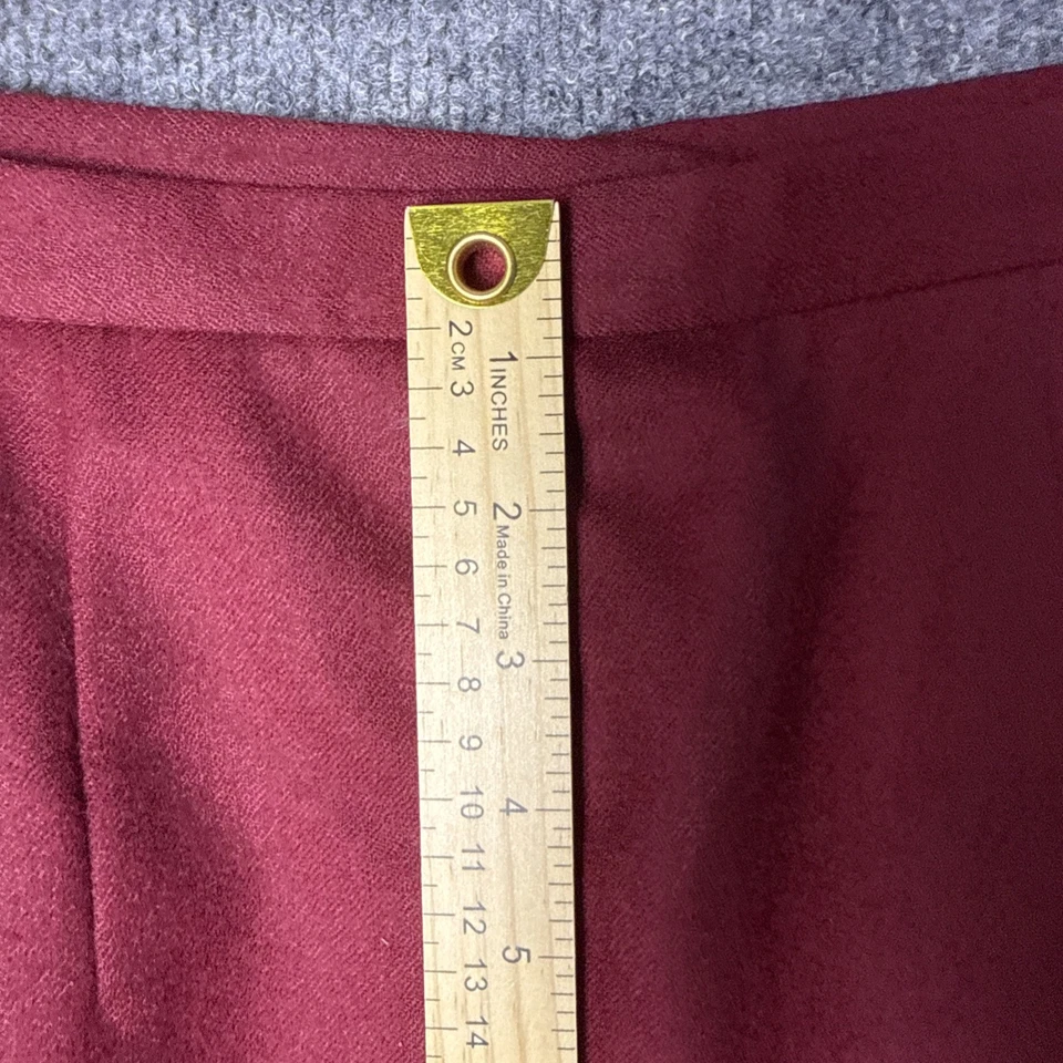 Falda Vintage JG Gancho 100% Lana Borgoña Hasta la Rodilla Talla 14 Foto 2 de 4