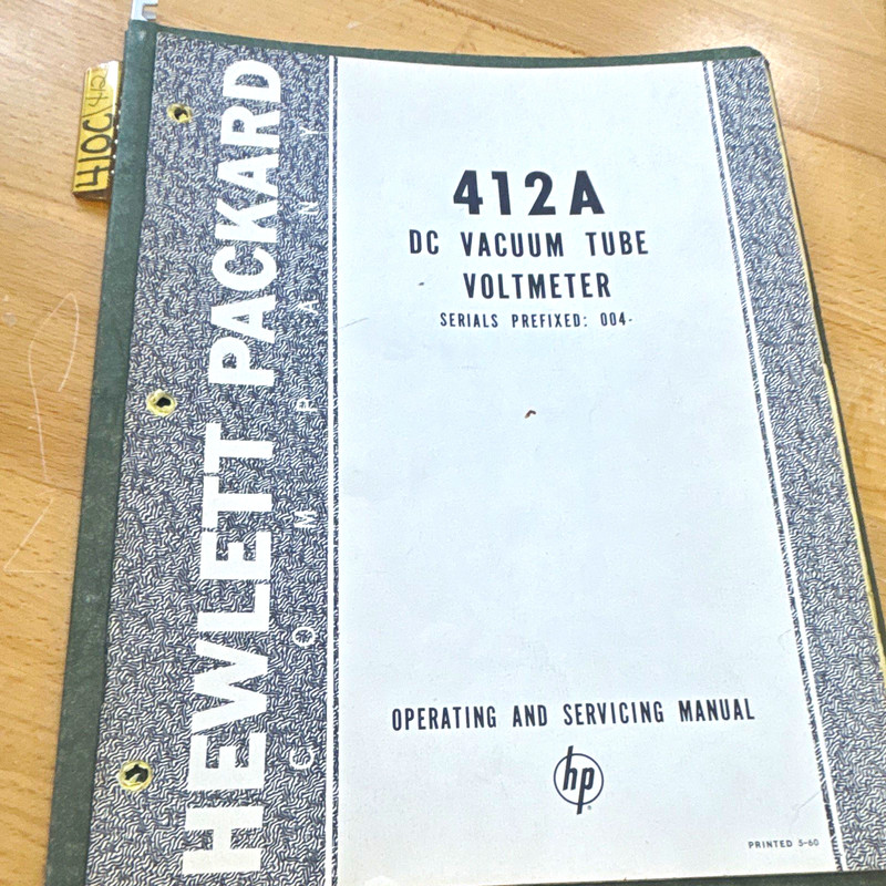 Hewlett-Packard 412A DC vacuum tube voltmeter operating and servicing manual