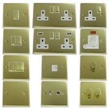 Polished Brass Light Switches & Plug Sockets - Sleek Modern Finish