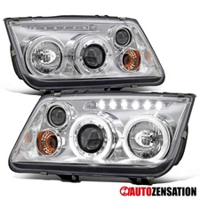 Fit 1999-2005 VW Jetta Bora MK4 LED Halo Projector Headlights Lamps Left+Right