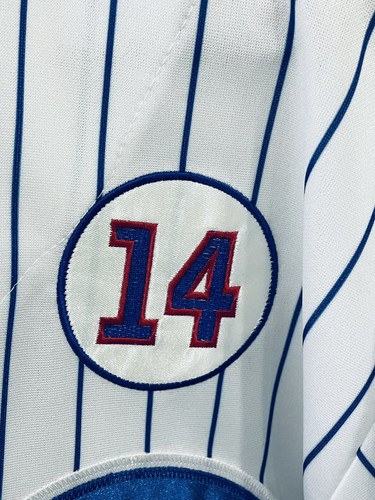 Kris Bryant #17 Chicago Cubs Pinstriped MAJESTIC Jersey 52 Mens XXL Banks Patch - Picture 4 of 7