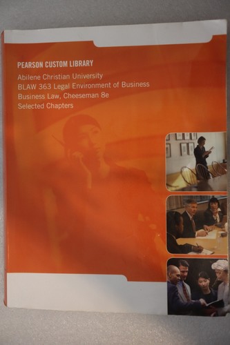 ACU BLAW 363 Legal Environment of Business by Cheeseman (2014)8th Ed G PB 201228 - 第 1/1 張圖片
