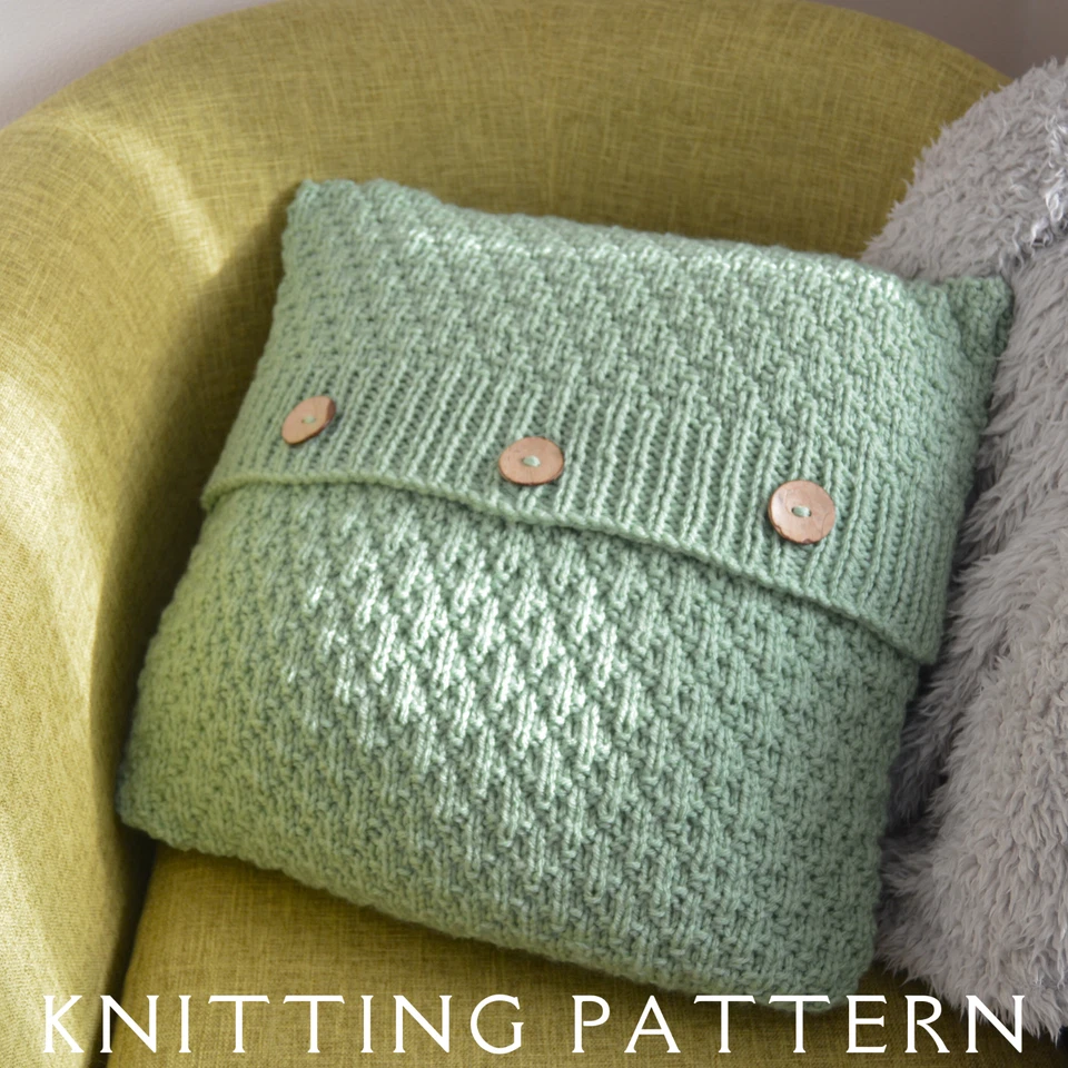 Cushion Cover Knitting Pattern Little Diamonds Printed Pattern To Knit Yourself - Image 3 of 4